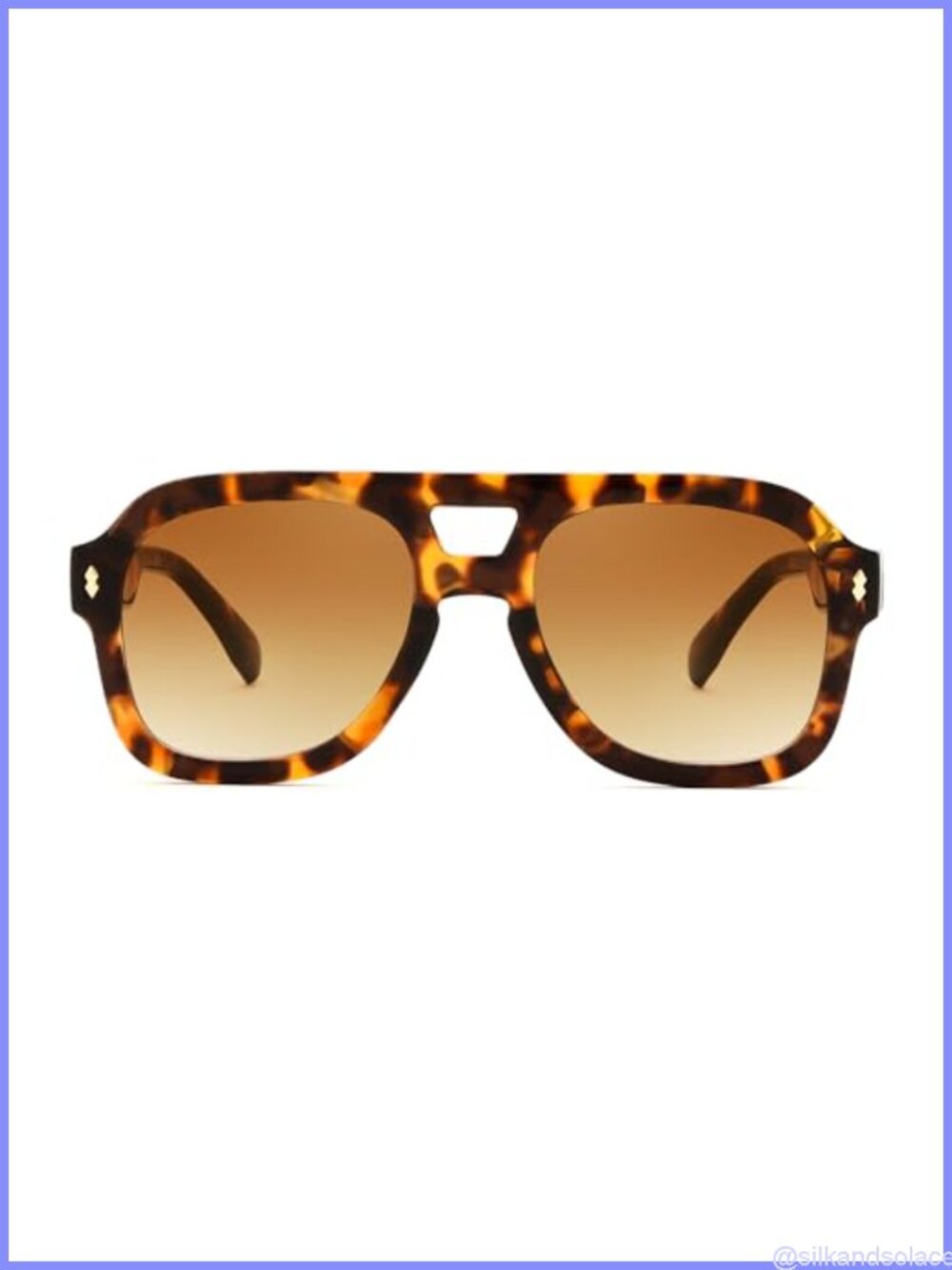 Retro Thick Aviator Sunglasses Square Pilot Full Frame UV Protection